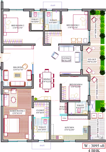 Neo Kokapet 4BHK luxury floor plan